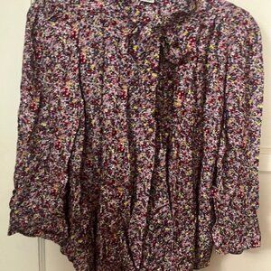 Zadig & Voltaire Floral Print Blouse with Neck TieSize Large (L) - NWOT